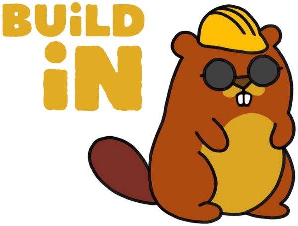 Logo BuildIn : un castor avec un casque de chantier